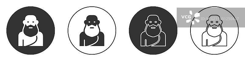 白色背景上的黑色苏格拉底图标图片素材