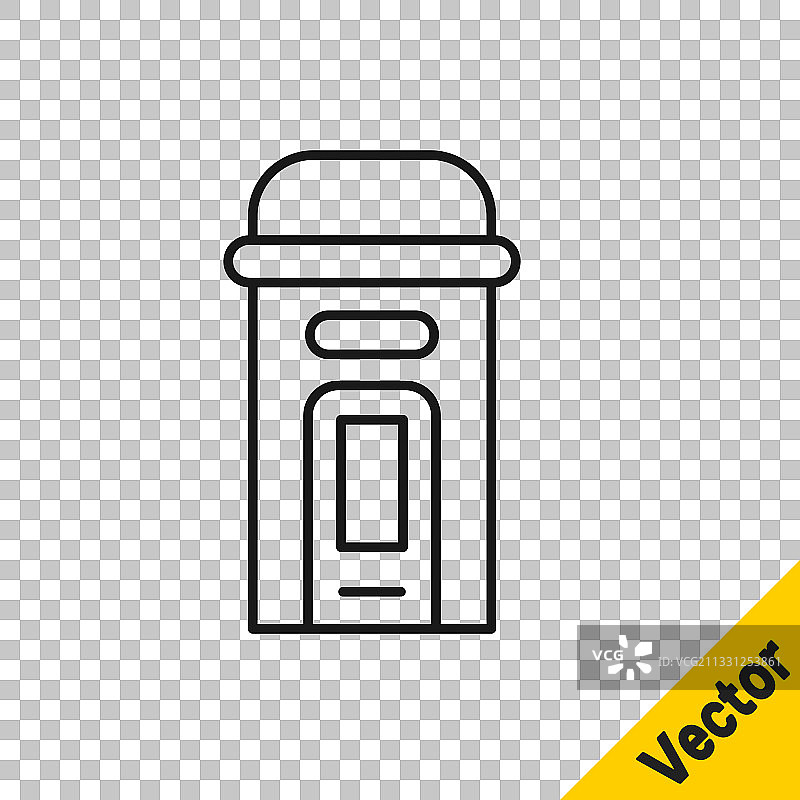 黑色背景上的黑色线条伦敦电话亭图标图片素材