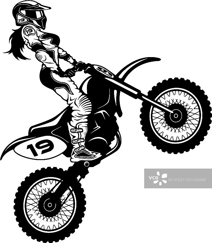 摩托越野赛车旁的时尚女孩图片素材