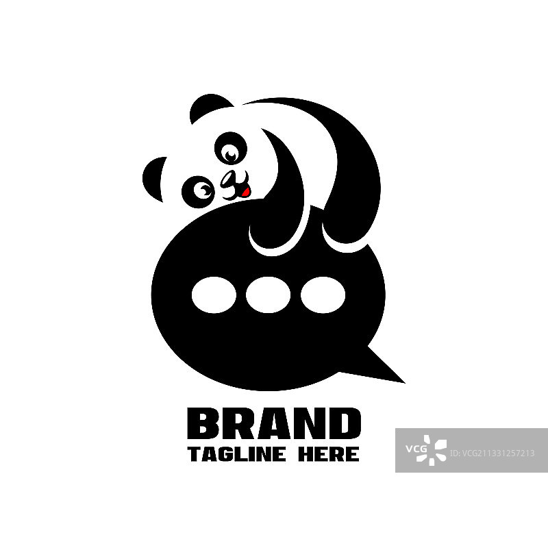 现代熊猫聊天Logo图片素材