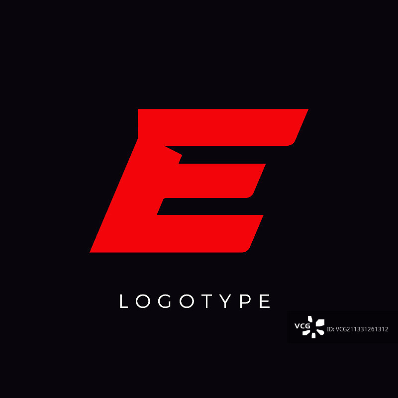 红色斜体E字母赛车标志图片素材