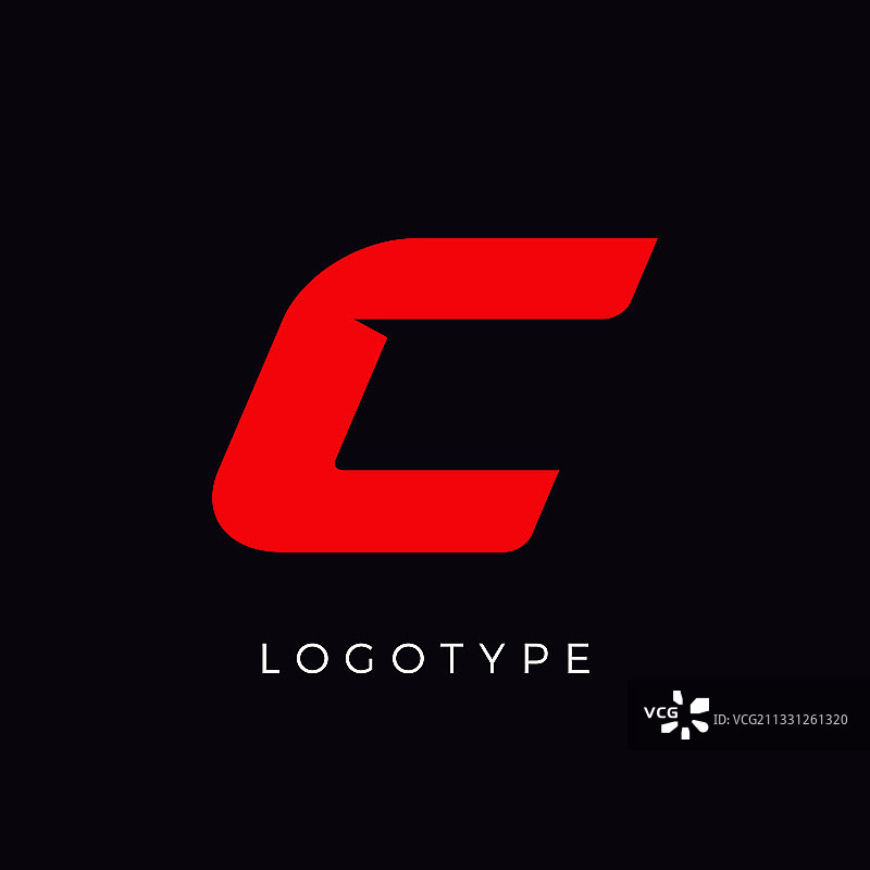红色斜体C字母赛车标志图片素材