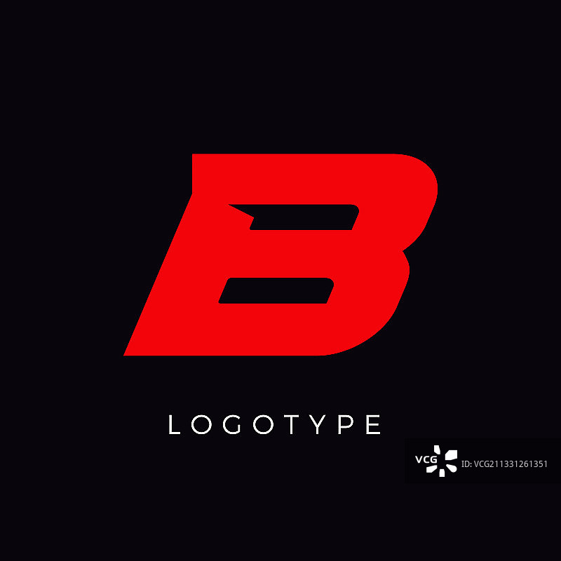 红色赛车风格字母B标志设计图片素材
