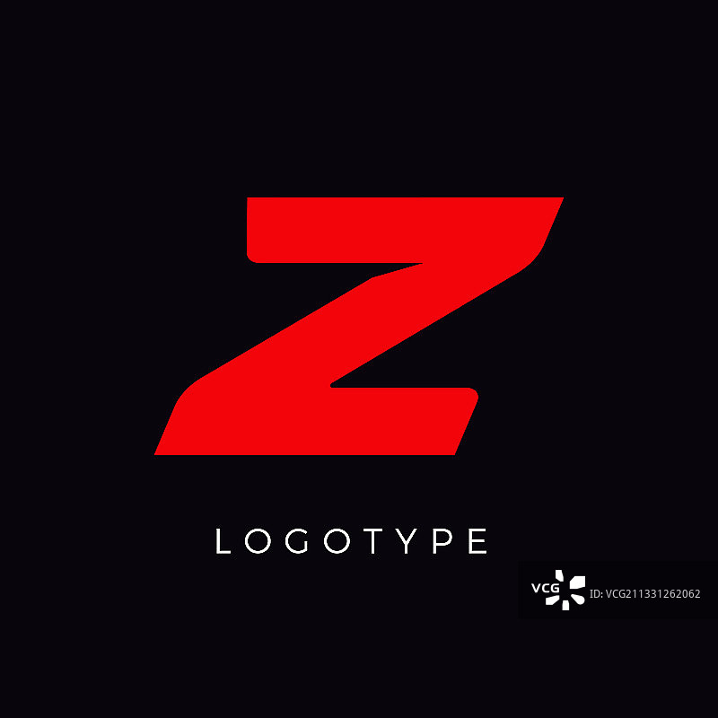红色斜体Z字母赛车标志图片素材