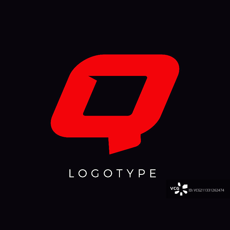 红色斜体字母Q赛车标志图片素材