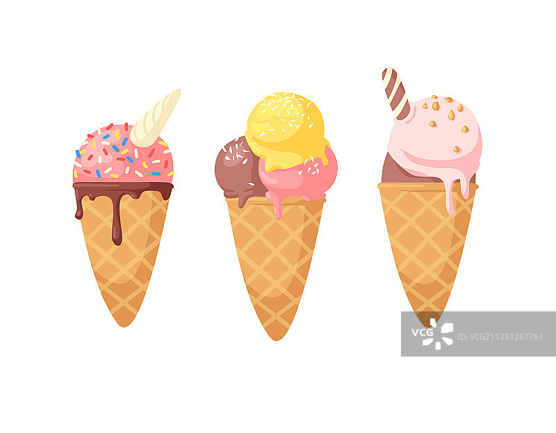 手绘冰淇淋艺术绘画夏季图片素材