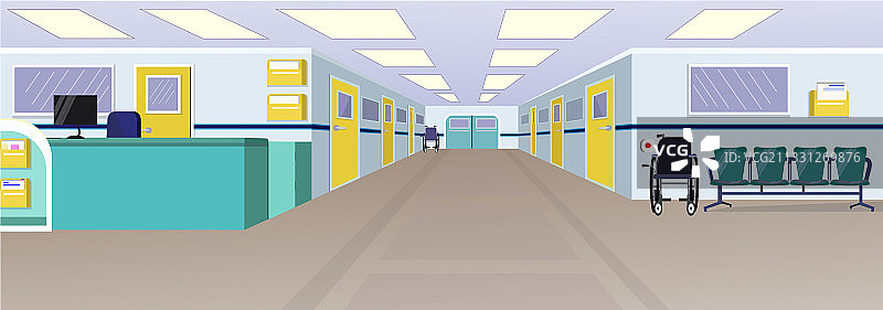 医院大厅走廊接待门图片素材