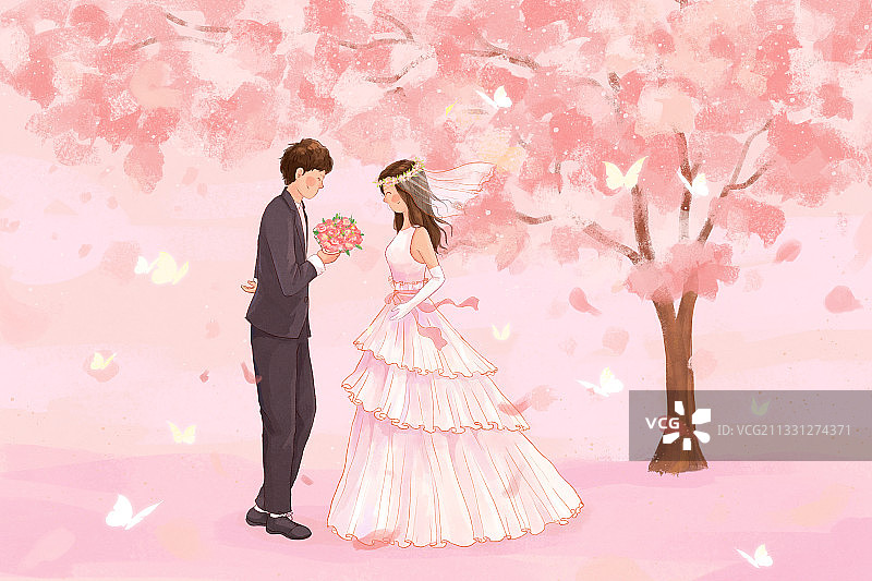 家庭系列插画之结婚2图片素材