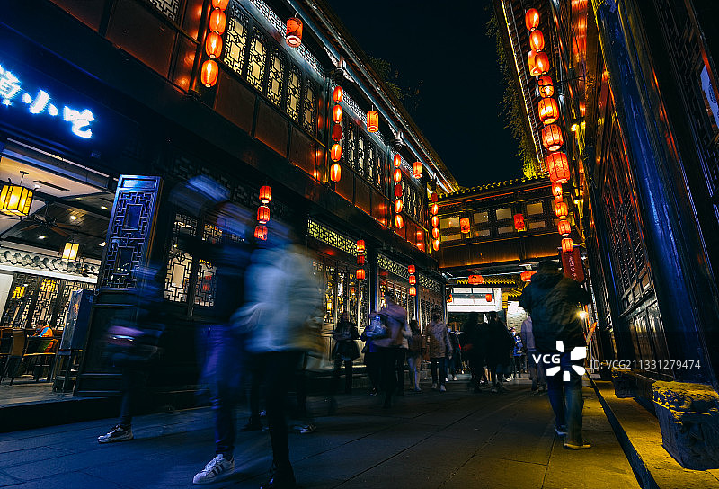 中国四川省成都市锦里夜景图片素材