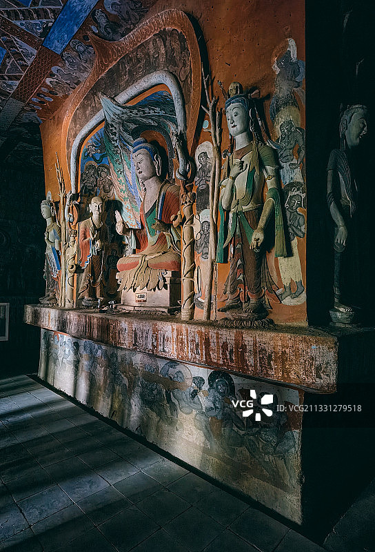 中国甘肃省敦煌市莫高窟景区图片素材