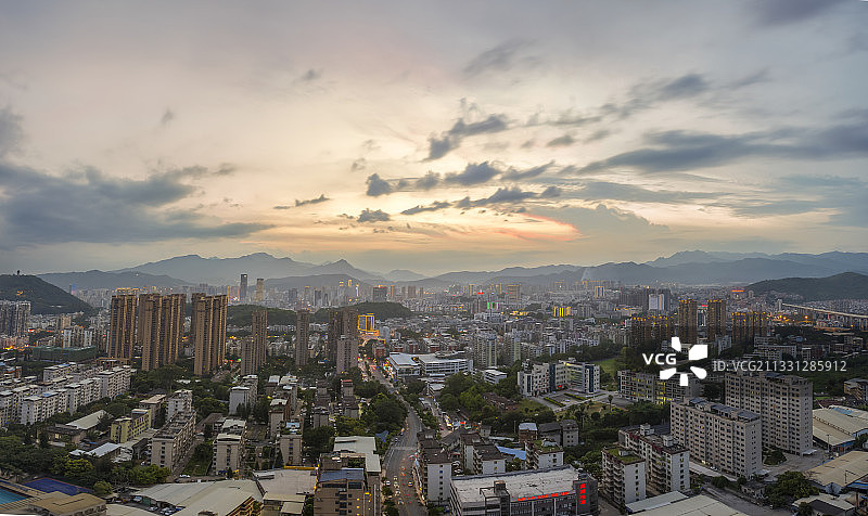 福建,龙岩市,新罗区,日落图片素材