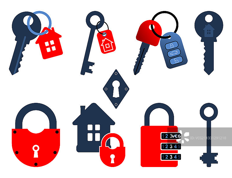 挂锁和钥匙图标图片素材