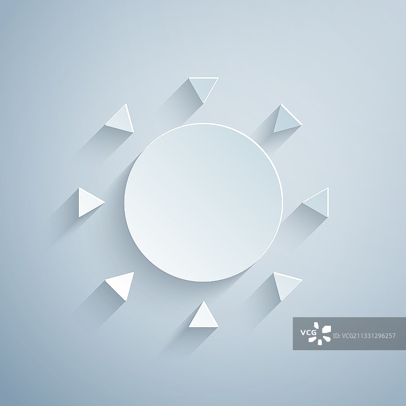 灰色背景上的剪纸太阳图标图片素材