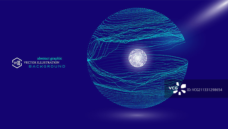 蓝色的粒子点聚集成的地球。抽象矢量的科技全球化商业背景图片素材