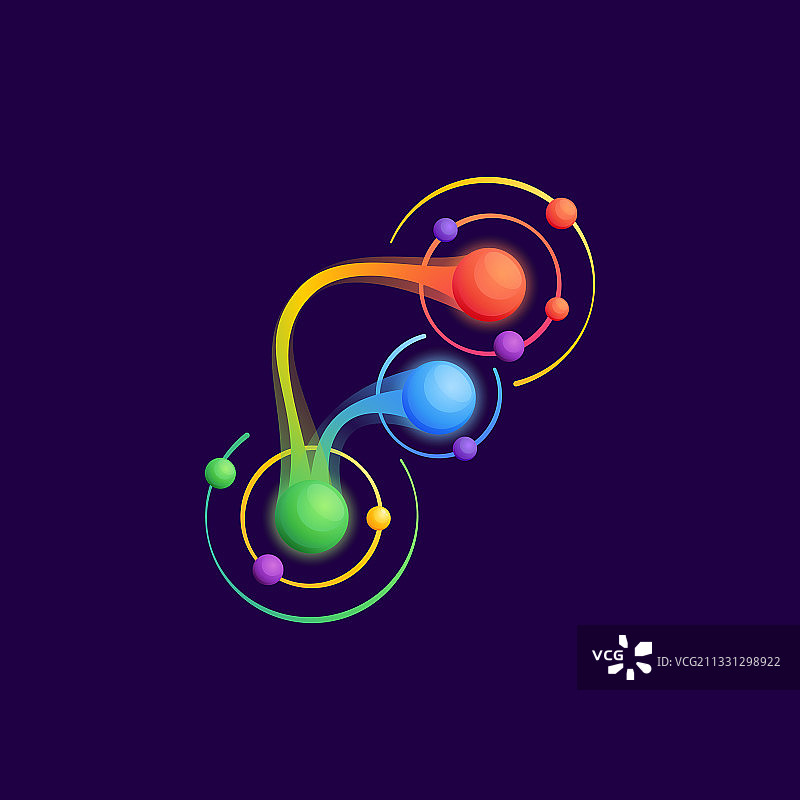 F字母原子轨道标志设计图片素材