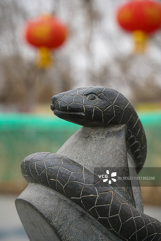 十二生肖 动物 文化 传统 雕像 雕塑 特写 蛇图片素材