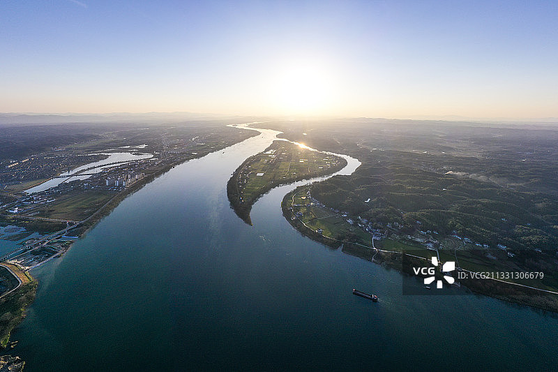 沅江风光+湖南省常德市桃源县桃花源图片素材
