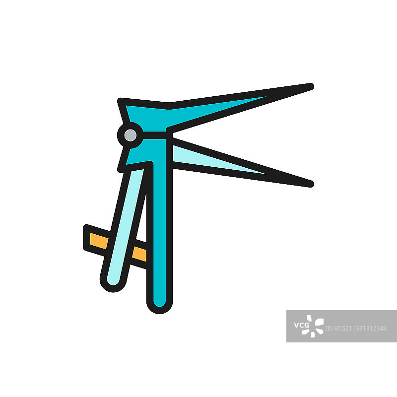 阴道窥器扩张器彩色线条图标图片素材