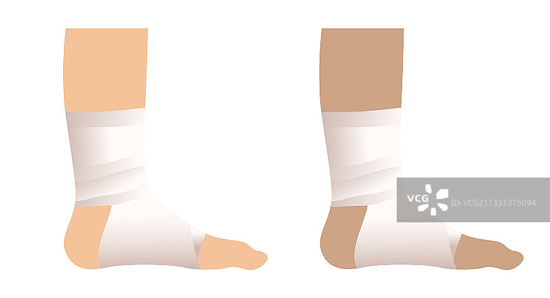 弹性绷带足部医疗急救图片素材