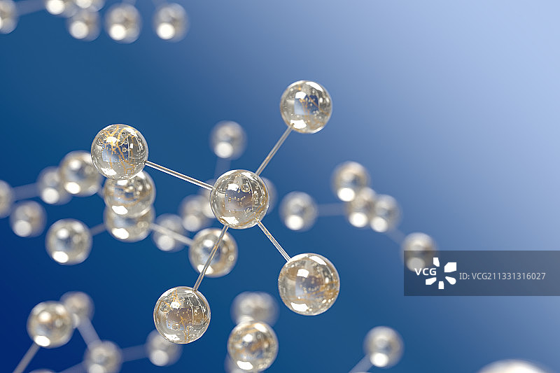 3D抽象分子链图片素材
