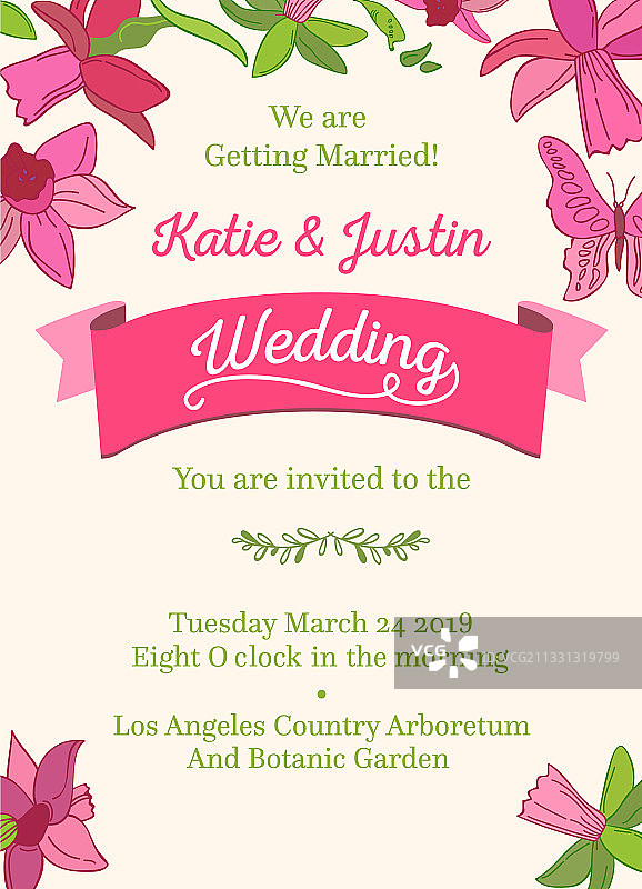 婚礼装饰设计邀请卡图片素材