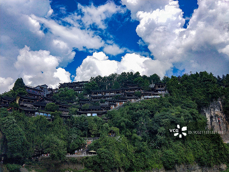 湘西土家族苗族自治州的芙蓉镇宛若世外桃源（电影芙蓉镇拍摄地）图片素材