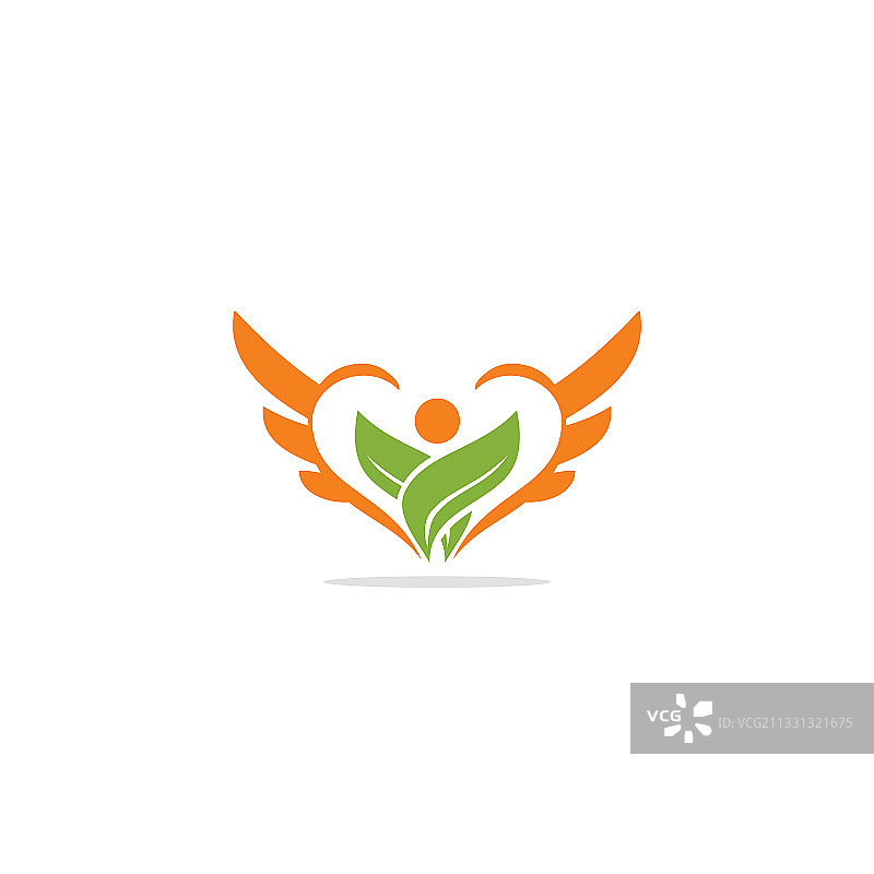 翅膀人物logo图片素材