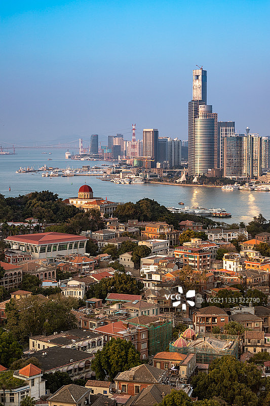 鼓浪屿日光岩俯拍图片素材