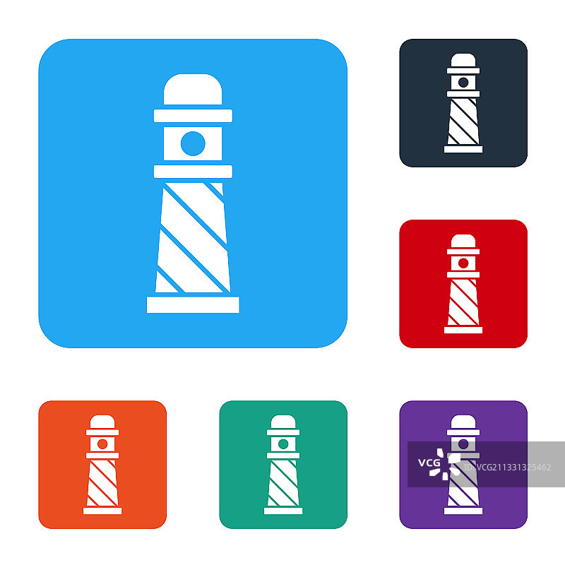 白色灯塔图标图片素材