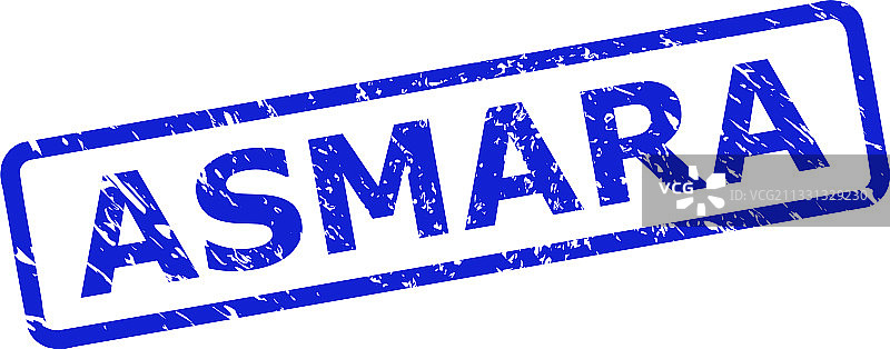 带有划痕风格和圆角的阿斯马拉印章图片素材