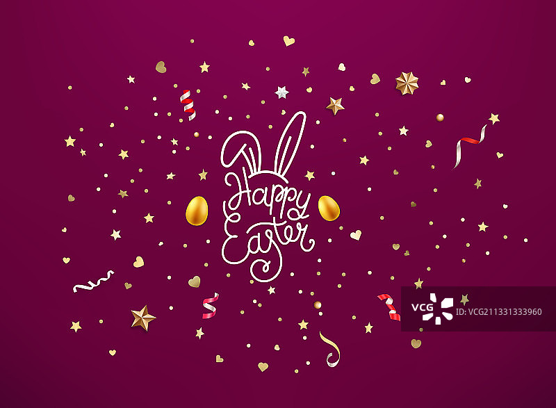 复活节快乐字母横幅图片素材