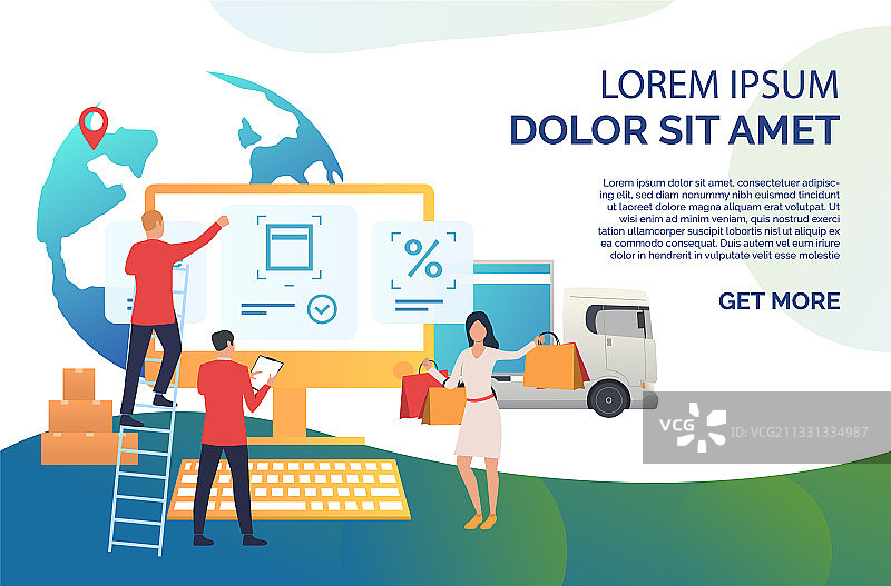 处理客户订单的电商人员图片素材