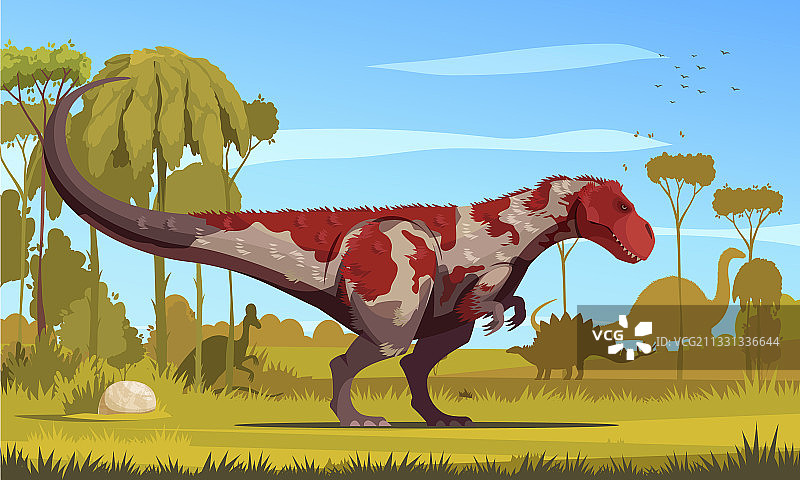 彩色恐龙卡通海报图片素材