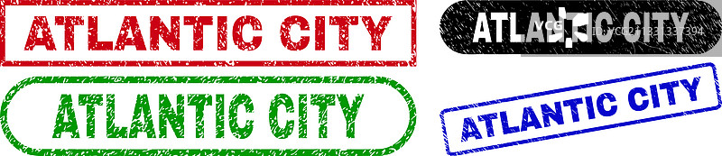 使用纹理效果的大西洋城矩形印章图片素材