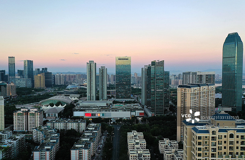 广东省惠州市惠城区江北行政中心CBD荣灿惠州中心航拍图片素材