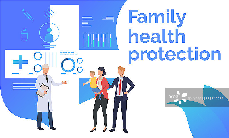 家人在医疗中心看望医生图片素材