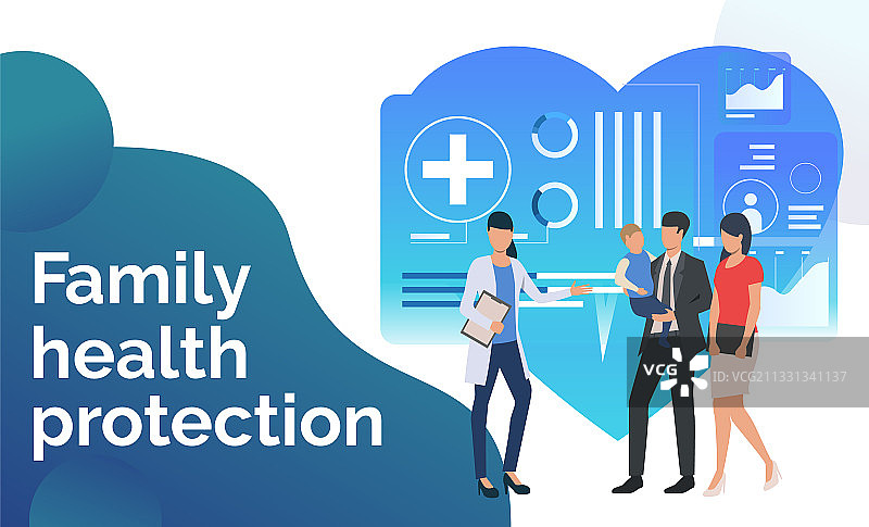 年轻家庭参观健康中心图片素材