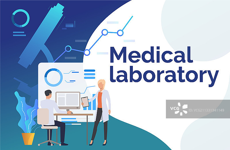 医务人员正在检查显示器上的数据图片素材