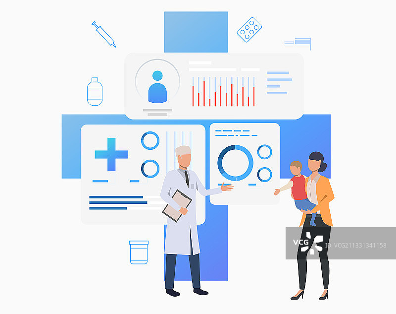 母子就医场景图片素材