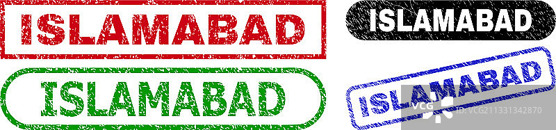 带有磨损表面的伊斯兰堡矩形印章图片素材