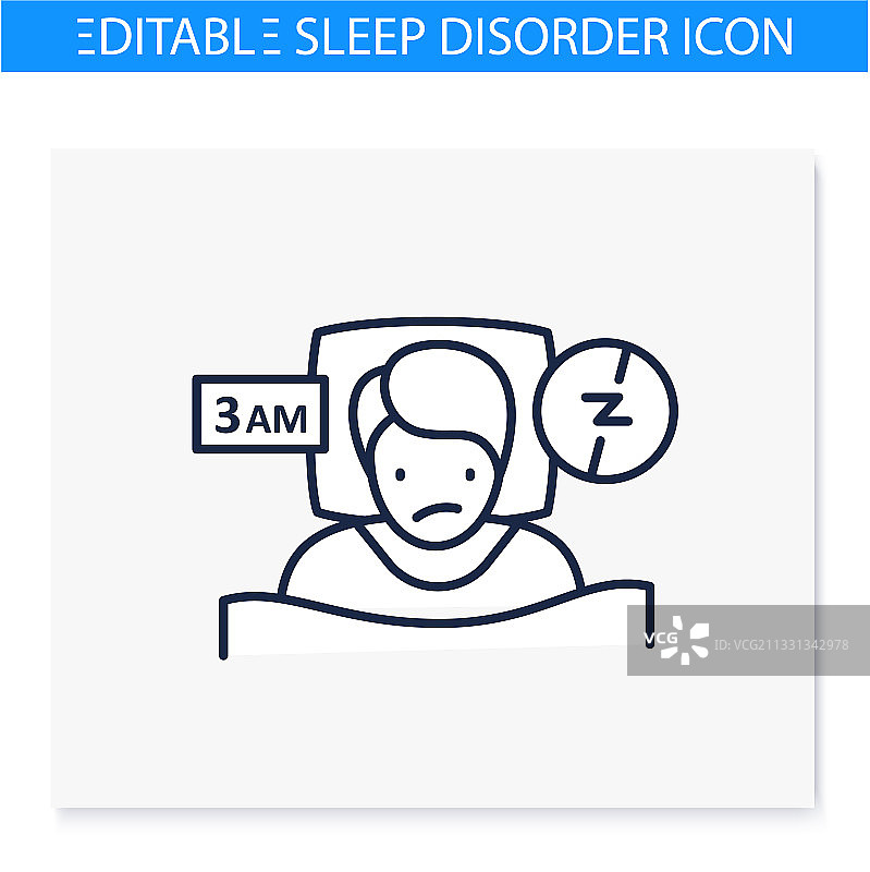 失眠线条图标图片素材