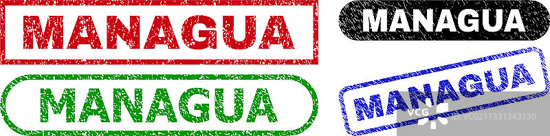 马那瓜矩形做旧风格印章图片素材