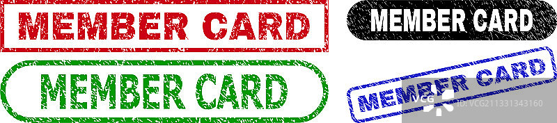 带有划痕风格的会员卡矩形印章图片素材