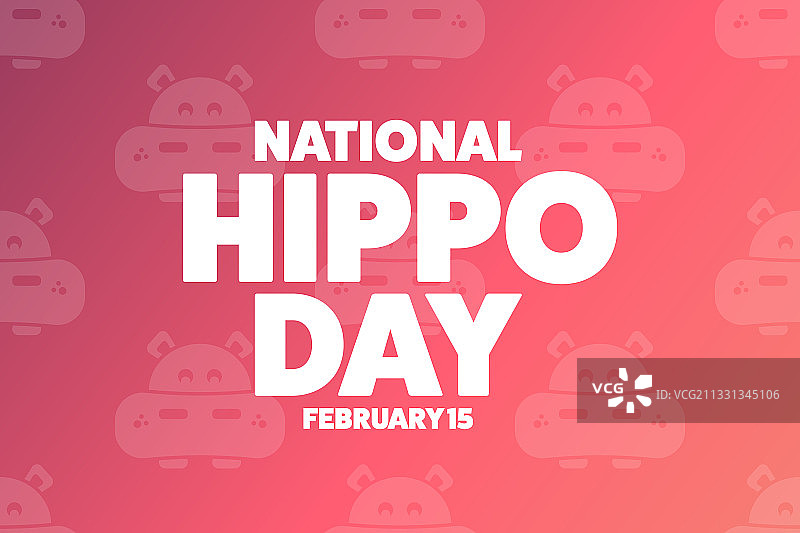 2月15日国际河马日节日概念图片素材
