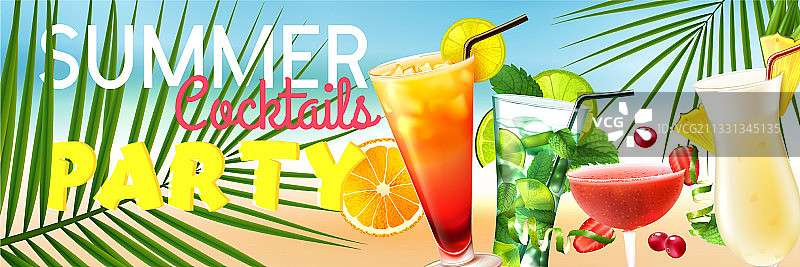 鸡尾酒横版海报图片素材