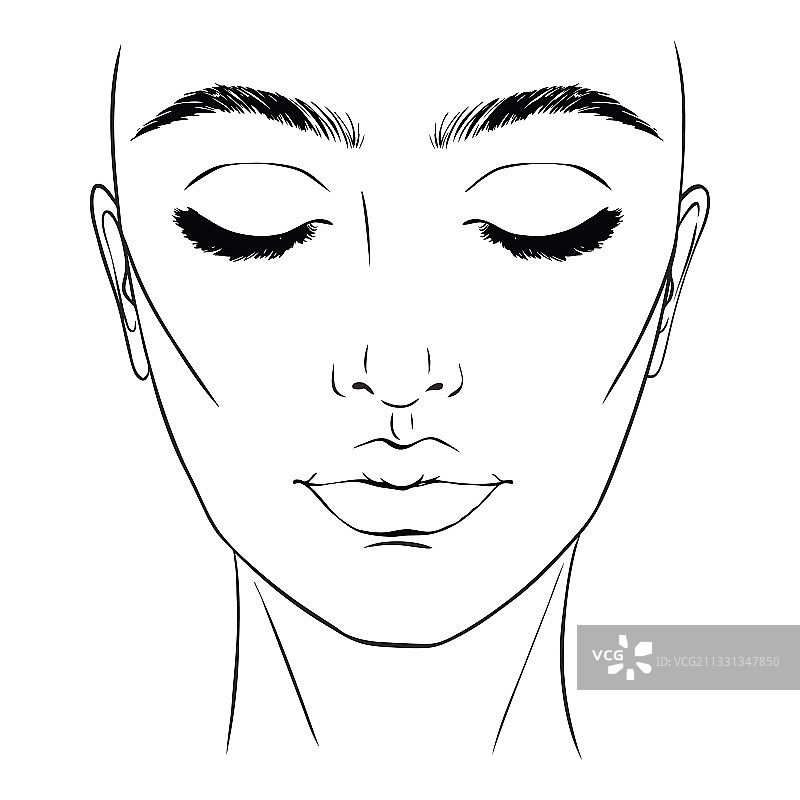 漂亮女人面部彩妆图和化妆师图片素材