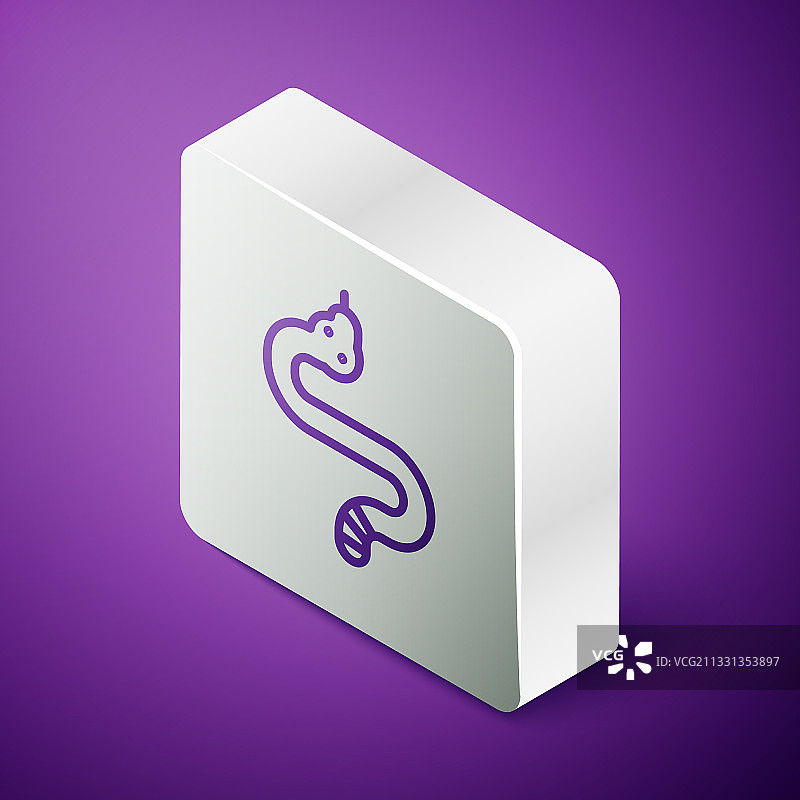 2.5D线条紫色蛇图标图片素材