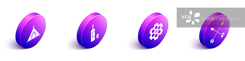 2.5D印第安圆锥帐篷威士忌组合图片素材