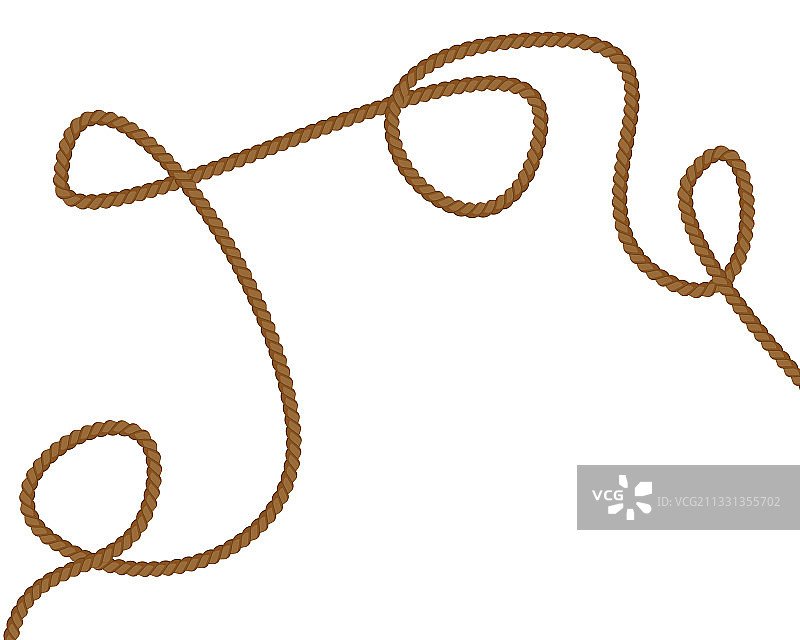 白色背景上带有绳索的逼真图案图片素材