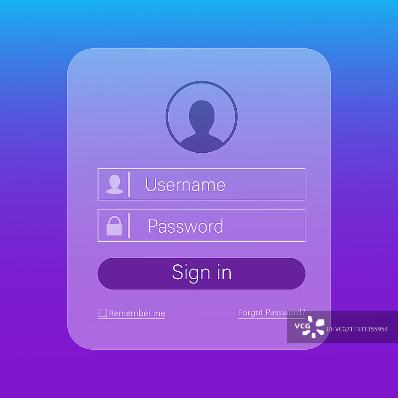 现代用户登录界面设计图片素材
